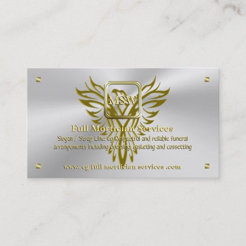 Funeral Mortician Golden Square Rising Phoenix Business Card