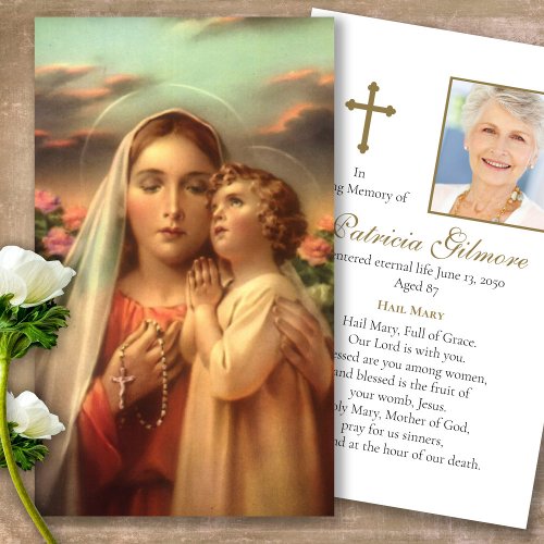 Funeral Mothers Devotion Prayer Sympathy Cards