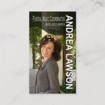 Funeral Music Coordinator Vocalist Photo Business Card by StylishBusinessCards at Zazzle