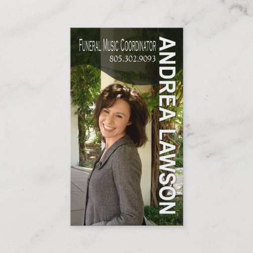 Customizable Funeral Music Coordinator Vocalist Photo Business Cards