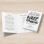 Funeral Obituary Order of Service 5 Photo Program<br><div class="desc">Elegant funeral program featuring a classic white background that can be changed to any color,  5 photos of your lost one,  the funeral details,  an obituary,  order of service and a personalized thank you note on the back.</div>