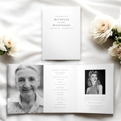 Funeral Obituary Order of Service Photo Memorial 