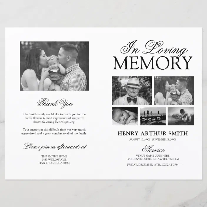 Funeral Signs Editable Funeral Memorial Sign Celebration of Life Obituary Personalized Photo and Details Personalised Remembrance