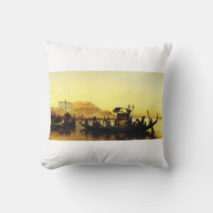 Funeral of a Mommy on the Nile by Frederick Arthur Throw Pillow