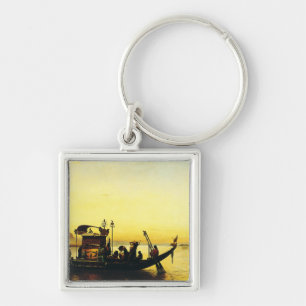 Funeral of a Mummy on the Nile by Frederick Arthur Keychain