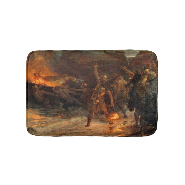 Funeral of a Viking (by Frank Dicksee) Bath Mat (Front)