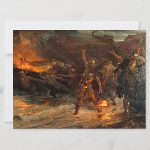 Funeral of a Viking by Frank Dicksee Card