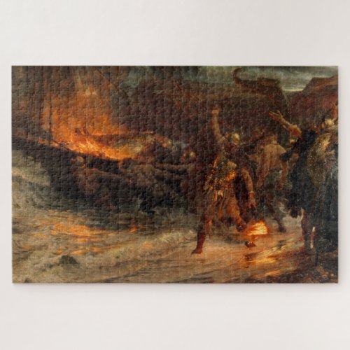 Funeral of a Viking by Frank Dicksee Jigsaw Puzzle