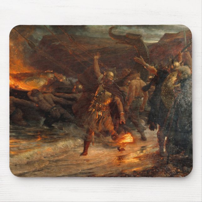Funeral of a Viking (by Frank Dicksee) Mouse Pad (Front)
