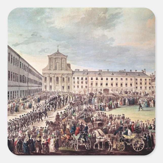 Funeral of Ludwig van Beethoven  in Vienna Square Sticker (Front)