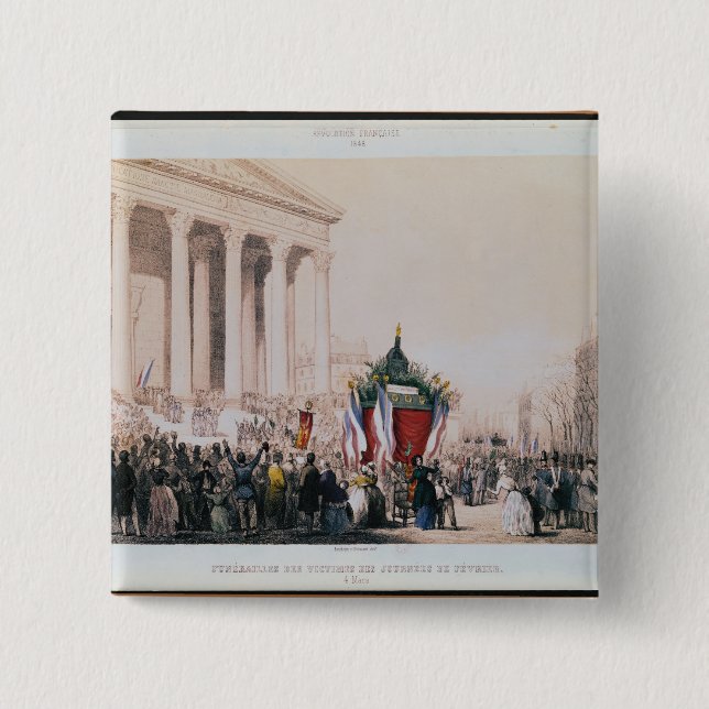 Funeral of the victims of the La Madeleine Pinback Button (Front)
