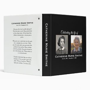 Funeral or Memorial Double Image 3 Ring Binder