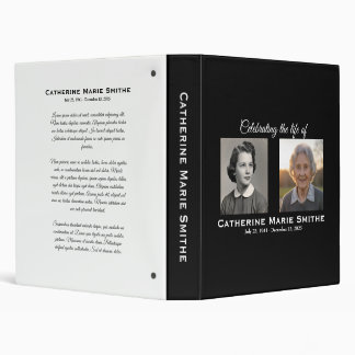 Funeral or Memorial Double Image 3 Ring Binder