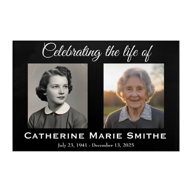 Funeral or Memorial Double Image Acrylic Print (Front)