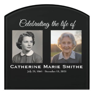 Funeral or Memorial Double Image Door Sign