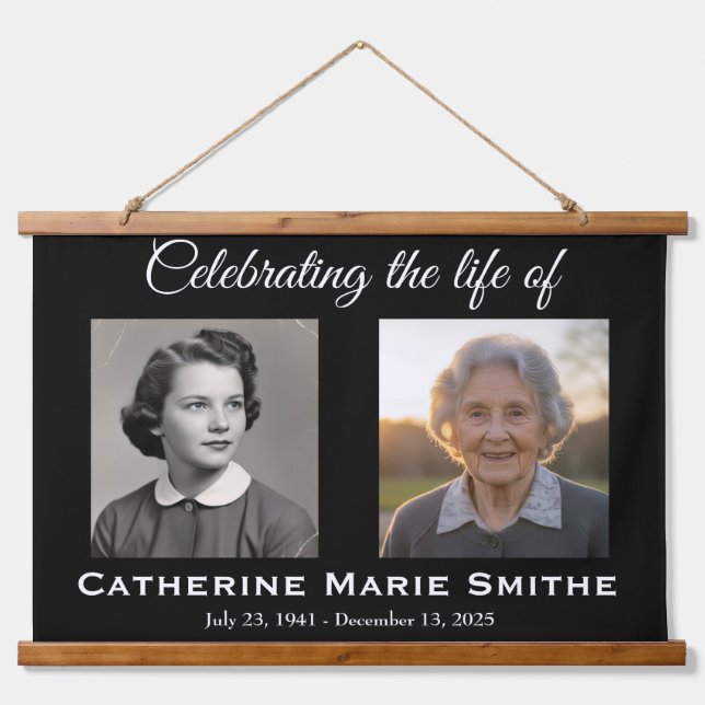 Funeral or Memorial Double Image Hanging Tapestry (Front)