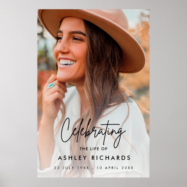 Funeral Order of Service Celebration of Life Foam  Poster (Front)