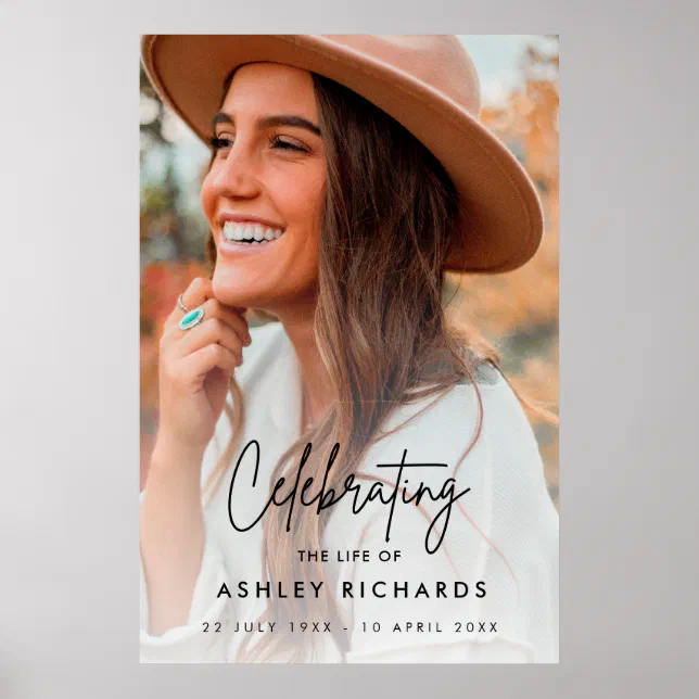 Funeral Order of Service Celebration of Life Foam Poster | Zazzle