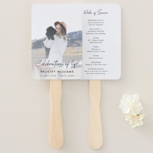 Funeral Order of Service  Celebration of Life Hand Fan