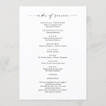 Funeral Order Of Service Celebration Of Life Photo Program | Zazzle