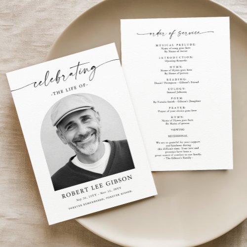 Funeral Order Of Service Celebration Of Life Photo