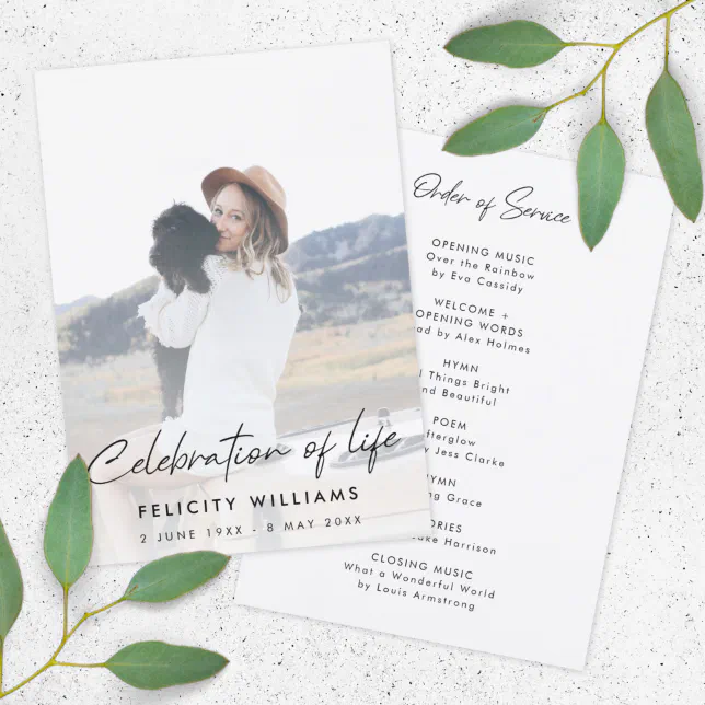 Funeral Order of Service | Celebration of Life Program | Zazzle