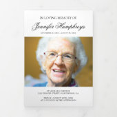 Funeral Order of Service Eulogy Photo Collage Tri-Fold Invitation (Cover)
