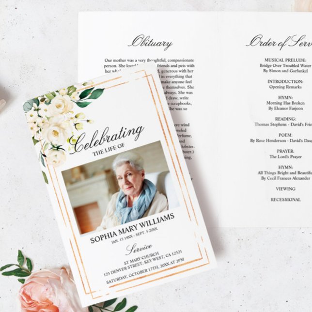 Funeral Order of Service | Floral Memorial Program (Creator Uploaded)