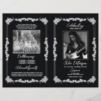 Funeral Order of Service Gothic Rock Black Black