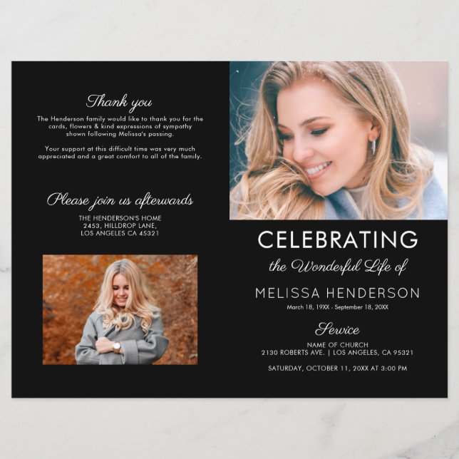 Funeral Order Of Service | Memorial Program (Front)