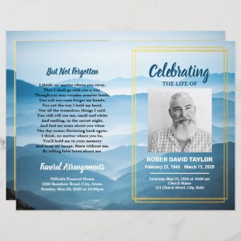 Funeral Order of Service Mountain Memorial Program | Zazzle