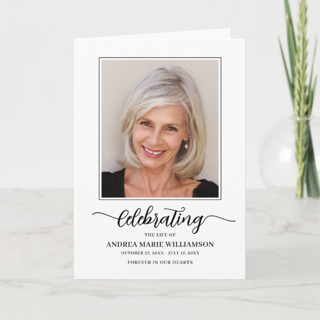 Funeral Order of Service Photo Memorial Folded Program (Front)