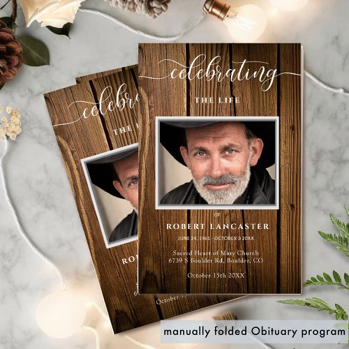 Funeral Order of Service, Rustic Memorial Program