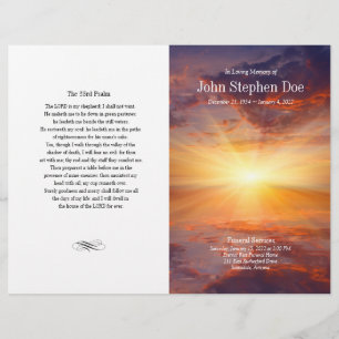 Funeral Order of Service   Sunset Memorial Program