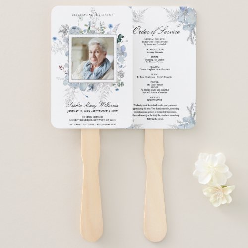 Funeral Order of Service  WildFloral Set of Fans