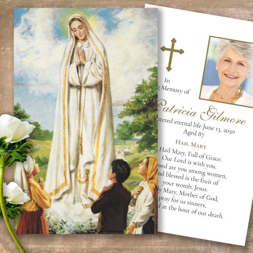 Funeral Our Lady of Fatima Prayer Sympathy Cards