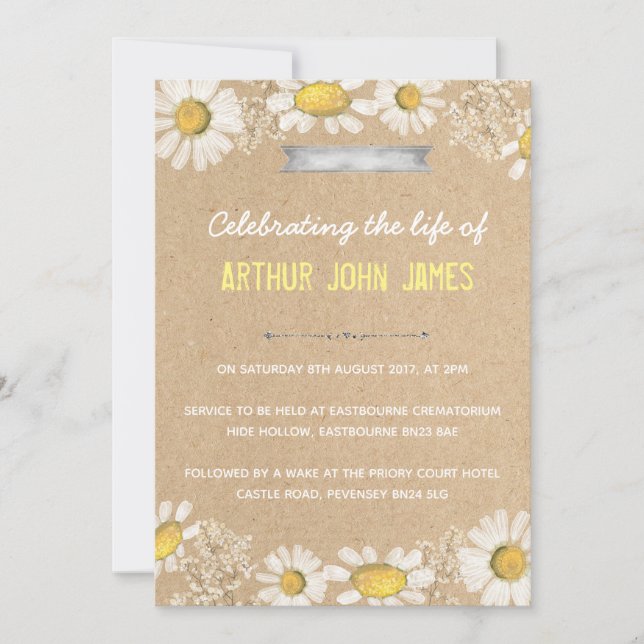 Funeral party invitation (Front)