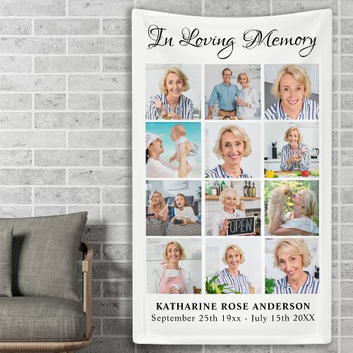 Funeral Personalized 12 Picture Memorial Banner