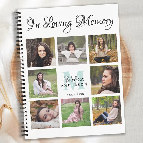 Funeral Personalized 8 Photo Memorial Guest Book