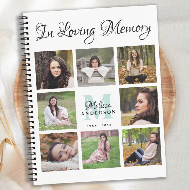 Funeral Personalized 8 Photo Memorial Guest Book (Creator Uploaded)