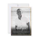 Funeral Photo Black and White Elegant Thank You Card Funeral Photo Black and White Elegant Thank You Card