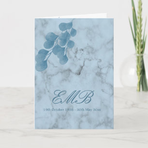 Funeral Photo Blue Eucalyptus Celebration Of Life Invitation