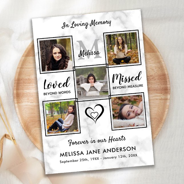 Funeral Photo Collag Memorial Celebration Of Life Invitation (Creator Uploaded)