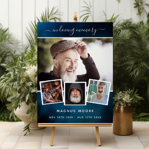Funeral photo collage blue sky memorial welcome  foam board