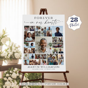 Funeral Photo Collage Forever In Our Hearts Foam Board