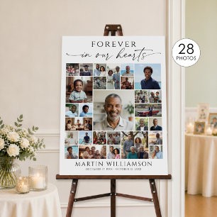 Funeral Photo Collage Forever In Our Hearts Foam Board