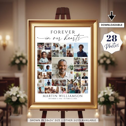 Funeral Photo Collage Forever In Our Hearts