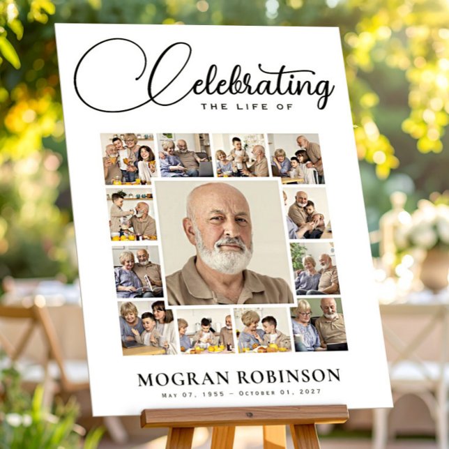 Funeral Photo Collage Memorial Welcome Sign (Creator Uploaded)