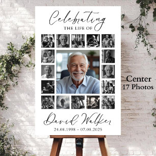 Funeral Photo Collage Sign: In Loving Memory Welco Foam Board
