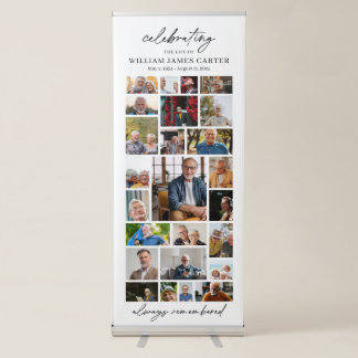 Funeral Photo Collage Template Memorial Retractable Banner